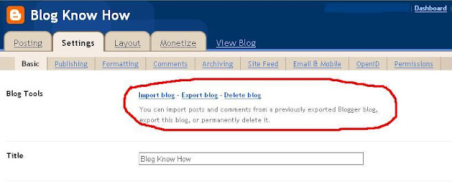blogger Basic Settings Configuration - Eport Blog - Delete Blog